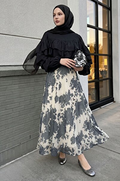 InStyle Black Suit with Ruffle Blouse and Skirt