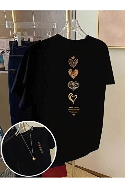 puolikuu Unisex Comfortable Fit Tshirt with Ribbon and Double Print