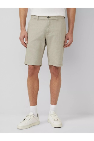 s.Oliver Men's Mid-Rise Shorts, Regular Fit, Straight Leg, Phoenix, Beige, 30