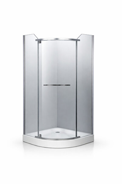 Casa Stile Cabina dus semi-rotunda 90x90, balama, prinderi si manere inox, st...