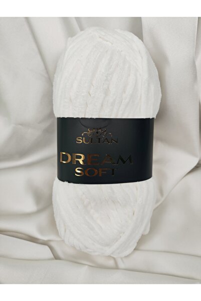 Sultan Dream Soft Velvet White Hand Knitting Yarn 100Gr. 120 Meters. (1 Piece...