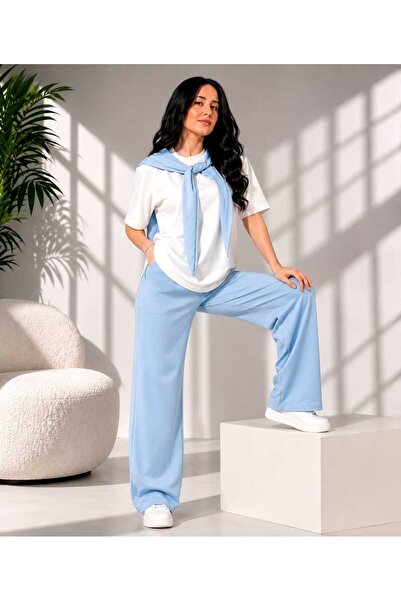 Myawomenswear Omuz Bağlama Detaylı T-shirt Çift Cepli Pantolon Takım