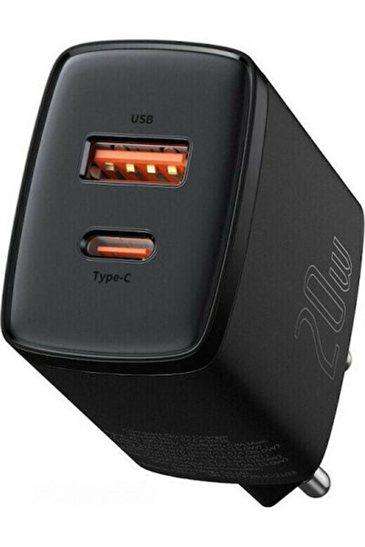 Baseus Φορτιστής χωρίς καλώδιο με θύρα USB-A και θύρα USB-C, 20W Power Delive...