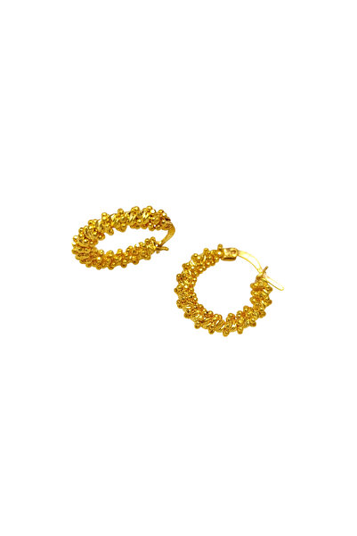 Altınofisi 19.3mm dorika Toplu Halka Küpe 14 Ayar Altın HD VİDEOLU