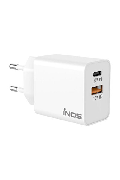 inos Φορτιστής χωρίς καλώδιο με θύρα USB-A και θύρα USB-C, 20W Power Delivery...