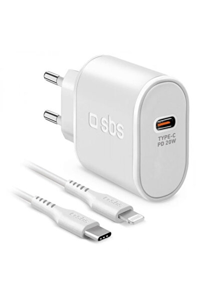 SBS Φορτιστής Κινητού Τηλεφώνου με Θύρα USB-C και Καλώδιο USB-C σε Lightning,...