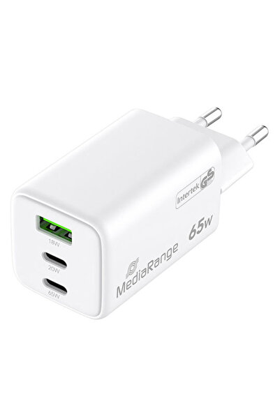MediaRange Φορτιστής χωρίς καλώδιο GaN με θύρα USB-A και 2 θύρες USB-C, Παροχ...