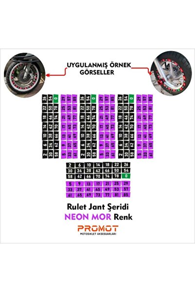 Rebon MotoDesign RULET JANT ŞERİDİ NEON MOR