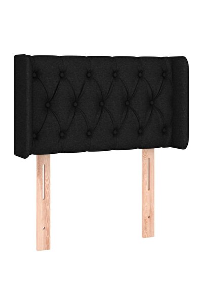 vidaxl Black headboard with wings 83x16x78/88 cm textile