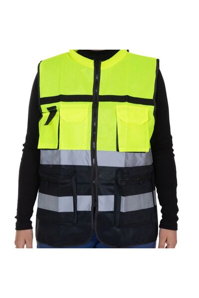 DARO Reflective vest with Pocketed, green-black