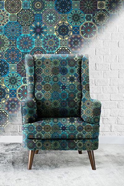 Vagonik Ethnic Turkish Motifs-3 Digital Printed Upholstery Sofa Fabric, Good ...