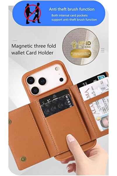 GENERAL Acmez Phone Case with Wallet Card Holder, RFID Blocking, Magnetic Tri...