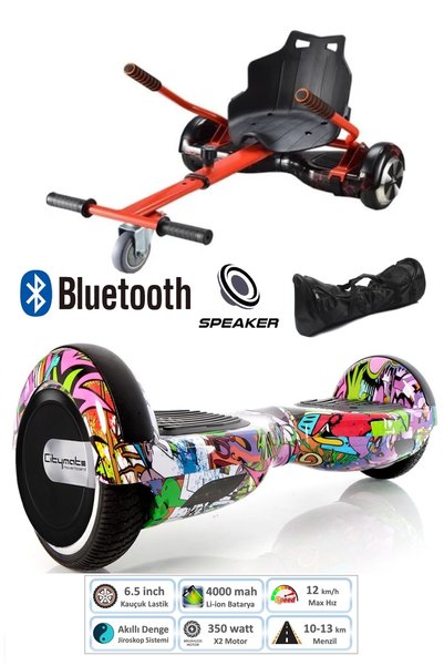 CityMate Elektrikli Kaykay Scooter Hoverboard Akıllı Dengeli + Hover Kart + Ç...