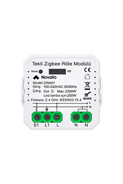 Novato Zigbee Tek Çıkışlı Röle ( Tuya, Smart Life Uyumlu )