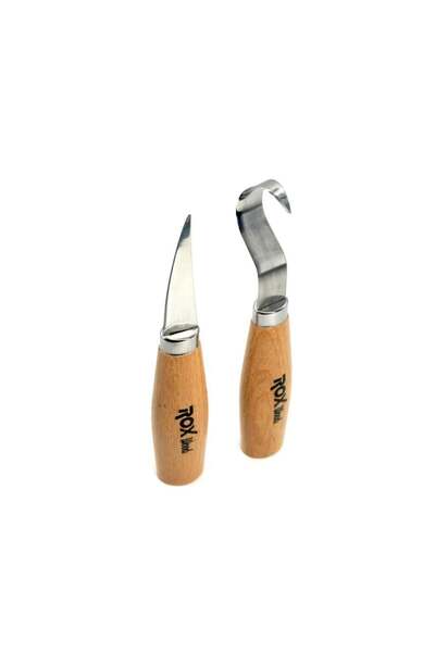 Rox Wood 4505 ahşap kaşık kuksa oyma bıçak seti 2 parça