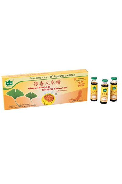 Yong Kang Ginkgo Biloba si Ginseng Yong Kang, 10 fiole x 10 ml