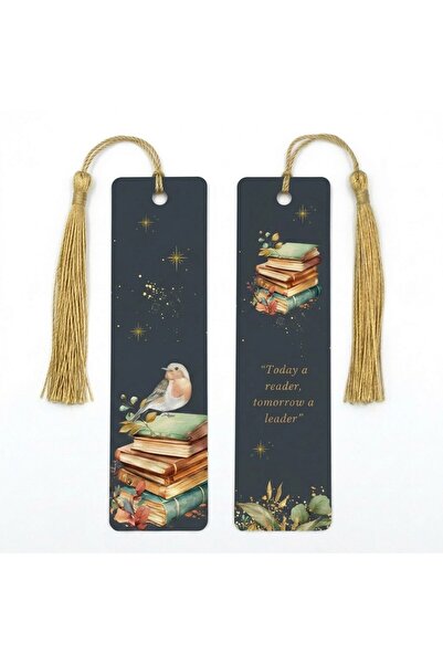 OEM Semn de carte aluminiu – Imprimat fata-verso, design books & bird / inspi...