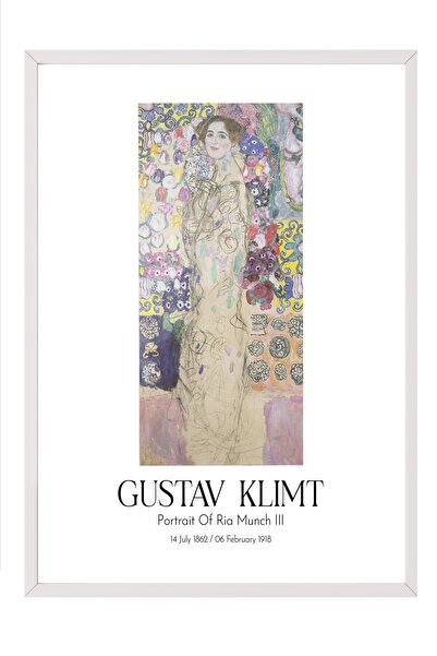 Postifull Gustav Klimt - Portretul Rii Munch III, Tablou în ramă albă, Seria ...