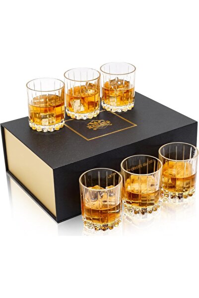 KANARS Pahare de whisky Old Fashioned cu cutie de lux, 300 ml, articole de ba...