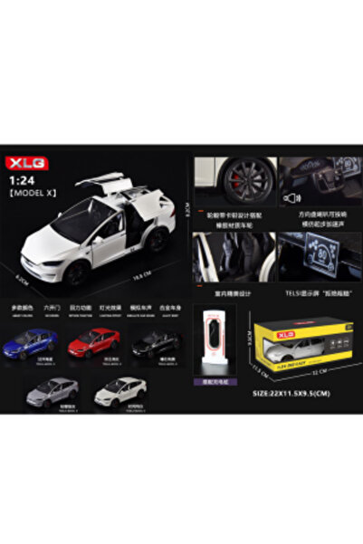CasaDesteapta.ro Jucarie Masina , tip Tesla Model X, metal, sunet si lumina, ...