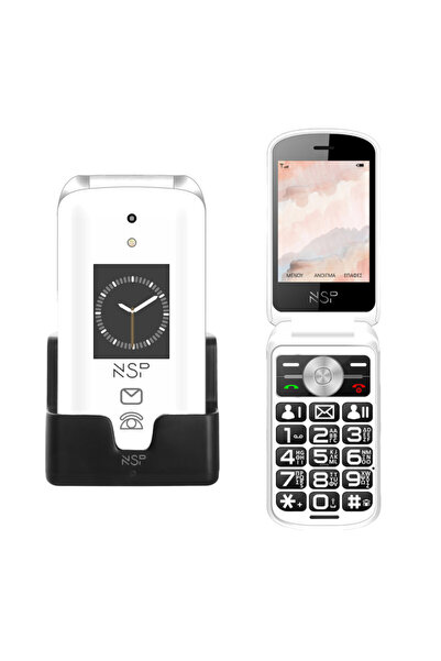 NSP 2700DS (8353000) Λευκό κινητό τηλέφωνο Flip 2G με πλήκτρα, Dual SIM, Came...