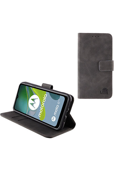 Lime&co Lime Essential Magnet Book Συνθετικό Δέρμα Γκρι (Motorola Moto E13) Κ...
