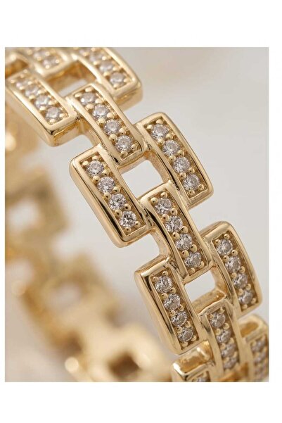 XUPING JEWELRY KARE TAŞLI GOLD YÜZÜK