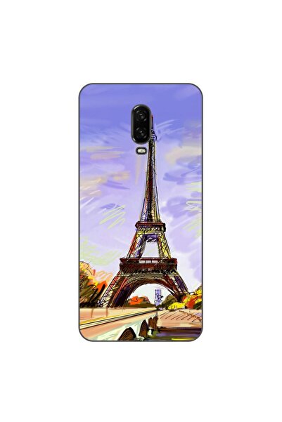 OEM Husa compatibila cu OnePlus 6T Silicon Gel Tpu Model Desen Turnul Eiffel