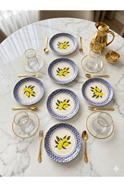 maia Porcelain Porselen Lemone 6'lı Pasta Tabağı 20 CM