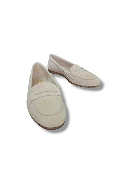 BARONES SHOES KADIN KREM SÜET HAKİKİ DERİ LOAFER