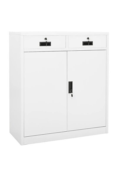 vidaxl Dulap de birou, alb, 90x40x102 cm, oțel