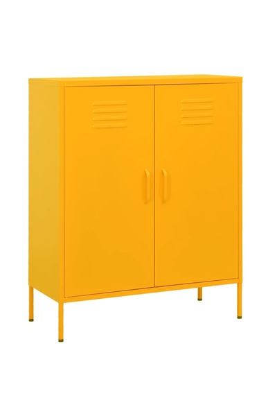 vidaxl Storage cabinet, mustard yellow, 80x35x101.5 cm, steel