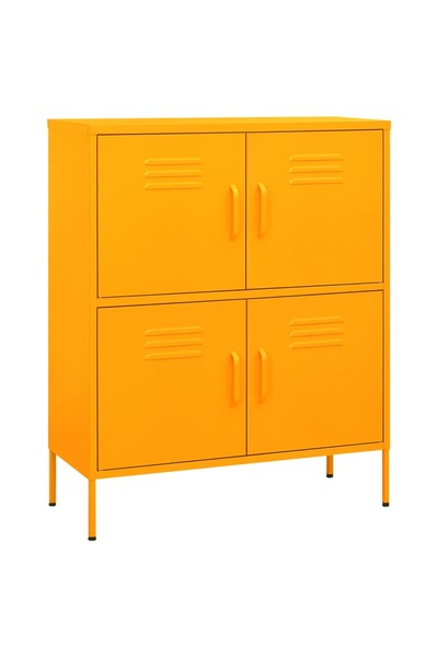 vidaxl Storage cabinet, mustard yellow, 80x35x101.5 cm, steel