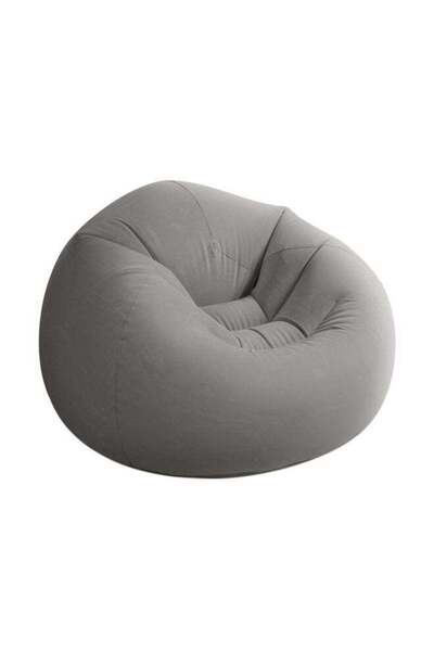 Intex كرسي استرخاء قابل للنفخ بدون أكياس، رمادي، 114×114×71 سم