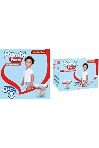 Sanita Bambi Pants Diapers, Size 6, XXL, Pack of 138 Diapers