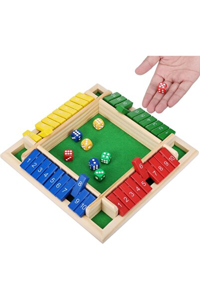 Arabest Wooden Dice Game,Shut The Box 4 Players,Educational Tabletop Tactical...