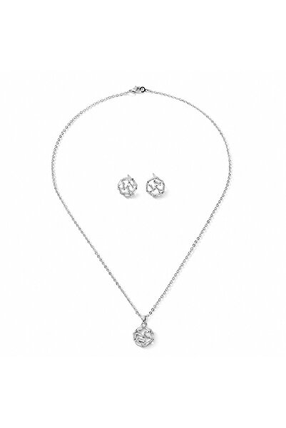 OEM Set colier și cercei rotunzi, placat cu aur 18K