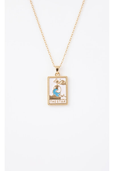 316L Stainless Steel Gold Style Tarot The Star Star Card Vintage Necklace