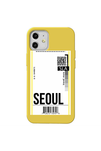 Other Apple iPhone 12 Seoul Travel More Yellow Colored Silicone TPU Θήκη