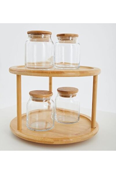 Yıldızan Nzr Beautestore Janset Bambu Two-Tier Rotating Presentation Stand, S...