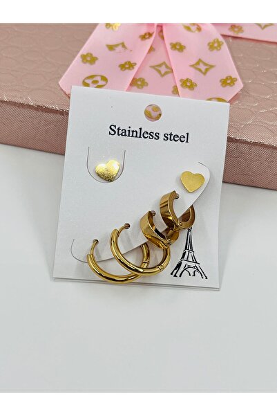 Bozhi Earrings Steel Gold Sparkling Style
