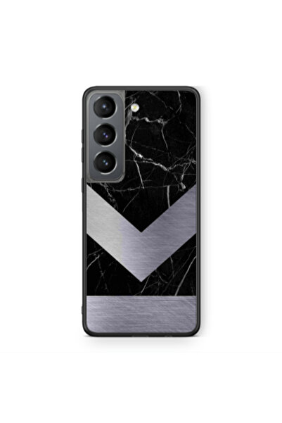 Other Samsung S21 Marble Arrow Down Black Glossy Θήκη