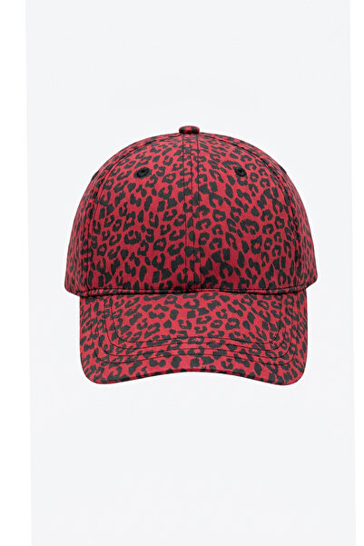 Kapin Kırmızı Leopar Cap Şapka