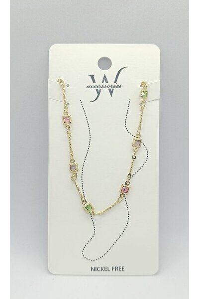 ndjewelry حلية قدم ذهبية مزينة بحجر كاندي جلو