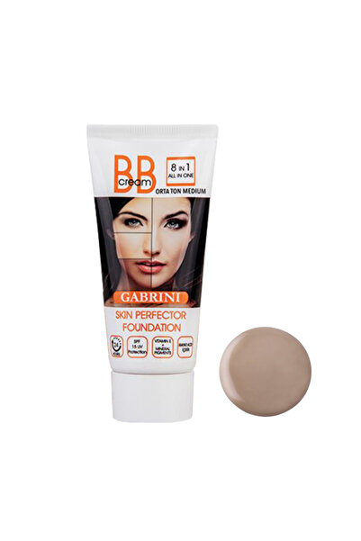 Gabrini Fond de ten, 8 în 1, Gabrini, BB Cream, SPF 15, Vitamina E, 50 ml, Nu...