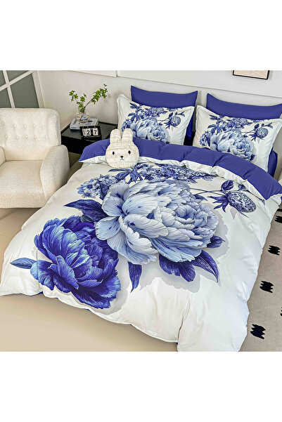 JOJO HOME Set lenjerie de pat dublu model imprimeu 5D identic cu poza, 6 pies...