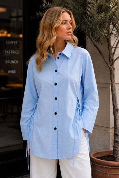 TIFFANY&TOMATO Yanları Bağlamalı Poplin Gömlek