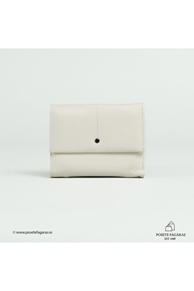 Posete Fagaras Alice Leather Wallet - Ivory, Genuine Leather Wallet , Women's...
