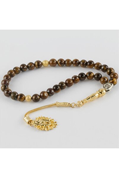 ZERO LAND Gldisptm Tiger's Eye Natural Stone Prayer Beads (170730) 8 Mm-Yellow
