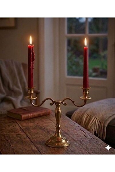 SCA CANDLE Dekoratif Mum şamdanlık Mum düz mum 25 Cm 2 Kili kırmızı renk Ev D...